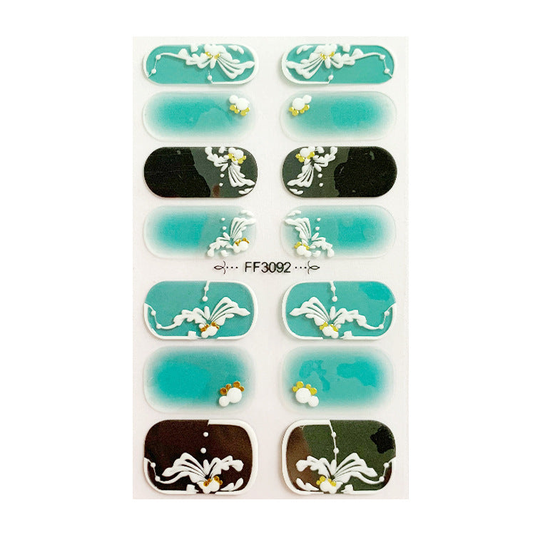 Fashion Nail Stickers with 3D Embossed Designs