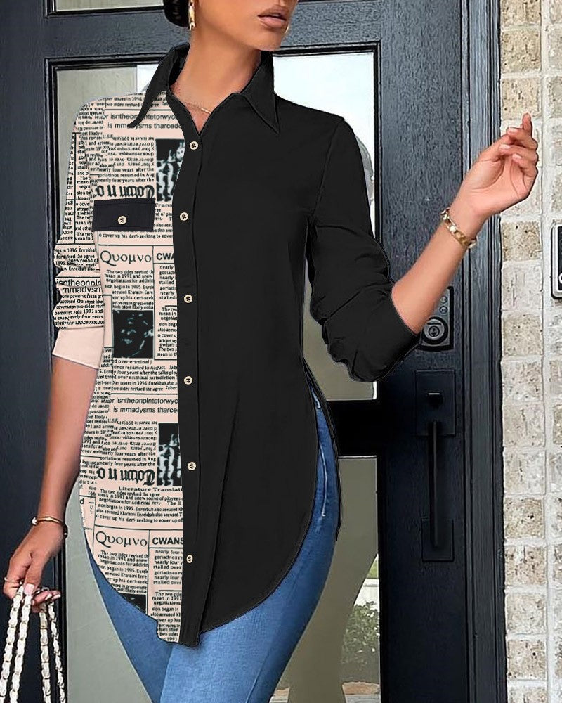 Spring Polyester Cardigan Featuring a Collar