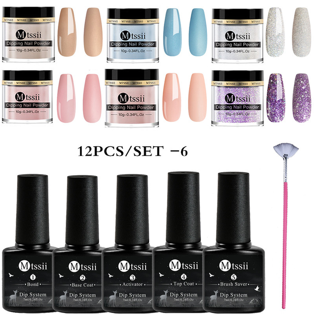 Mtssii 10g Dipping Nail Powder Set Matte Nail Glitter Dippin