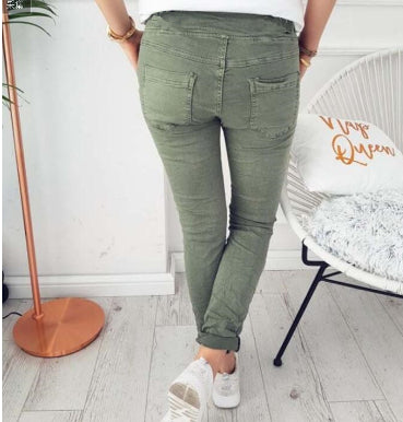 Women's Fashion Casual Skinny Elastic Pants, Slim Fit