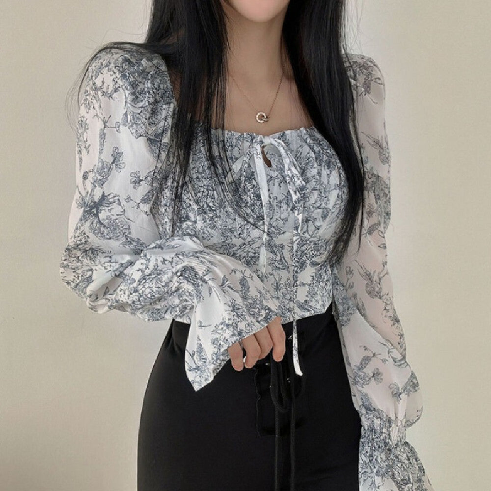 Fashionable Floral Chiffon Shirt for Women