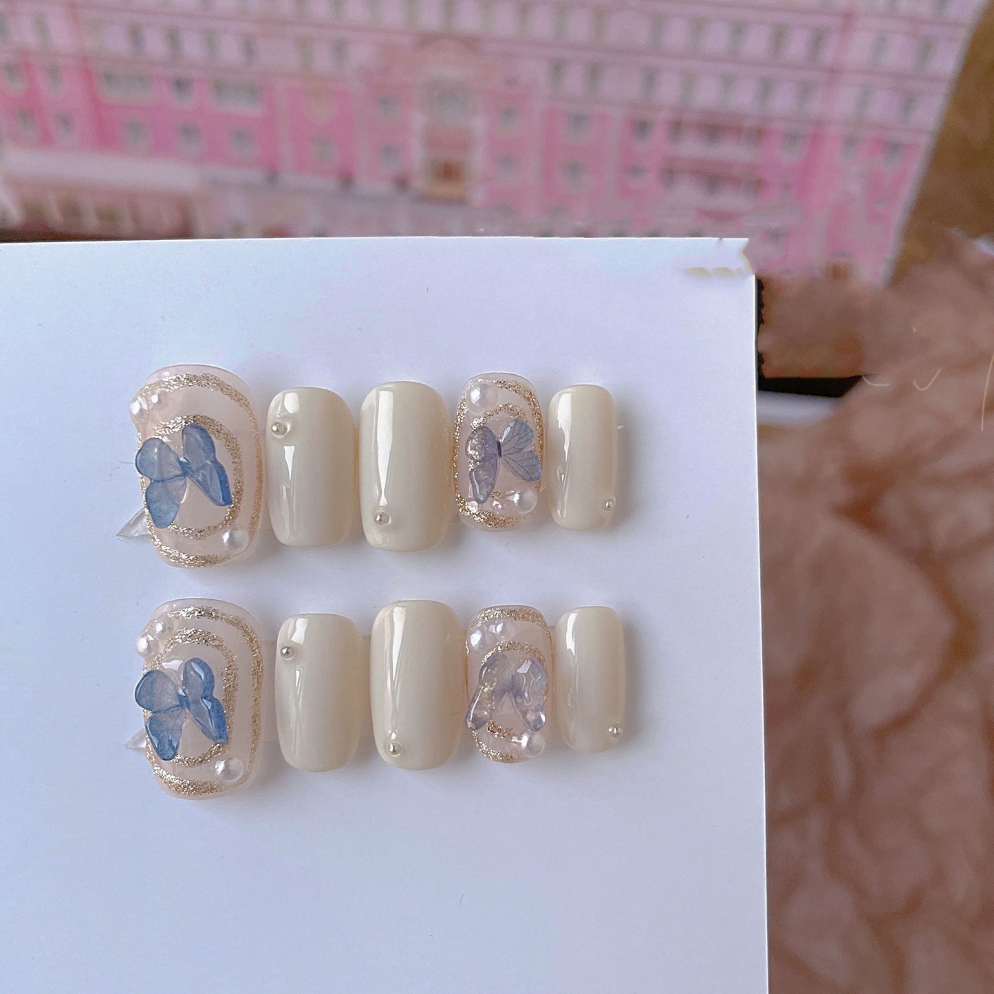 Detachable Butterfly Pearl Nail Patch