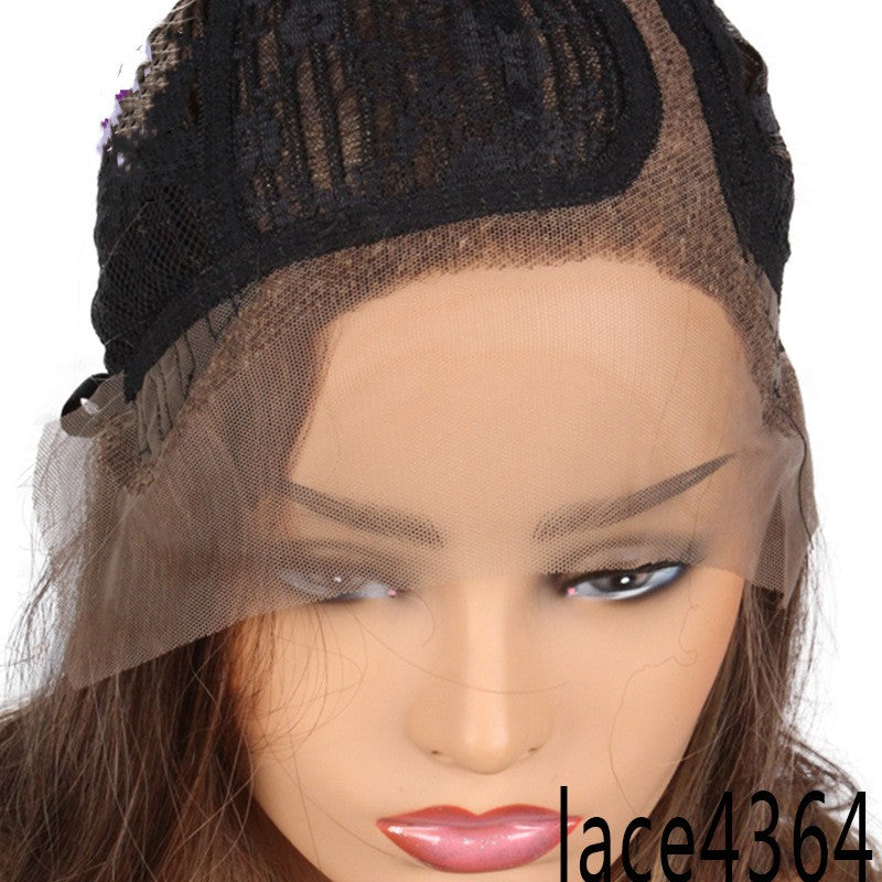 European And American Wig Partial Section Before Lace Wig Chemical Fiber Long Curly Hair Headcover