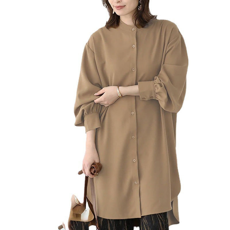 Women's Loose Mid-Length Long-Sleeved Shirt