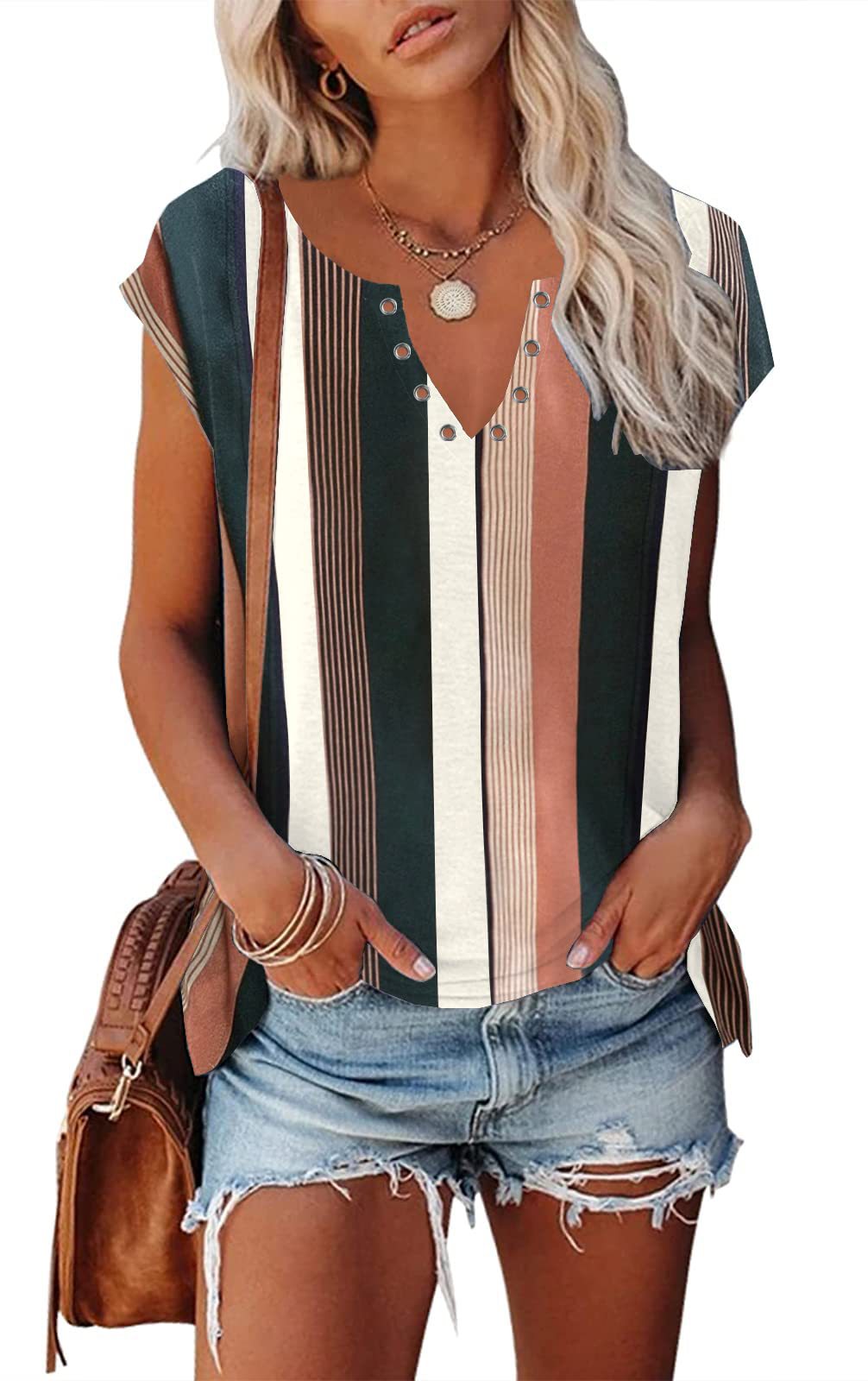 Printed V-neck Women's Tank Top