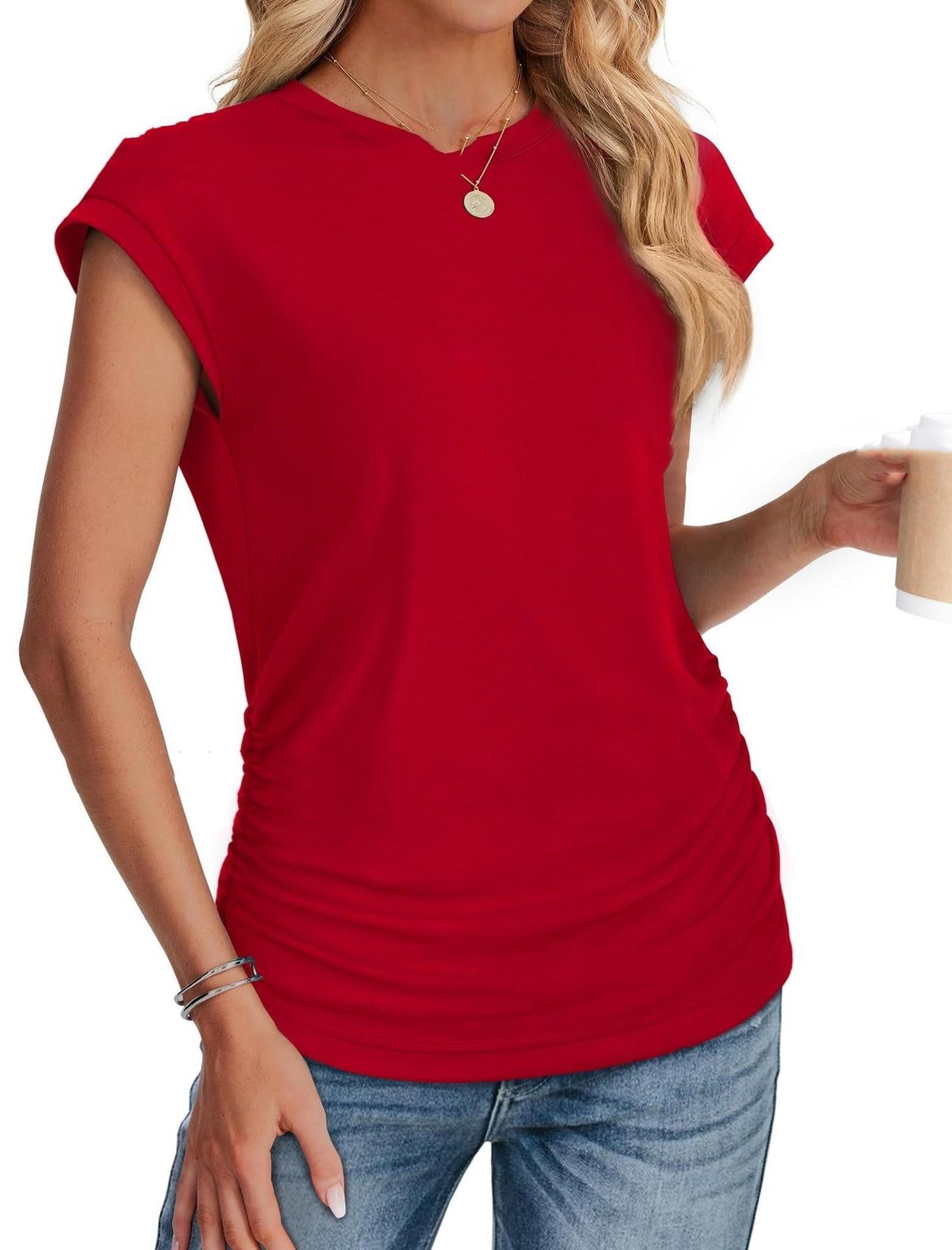 European And American Ladies Vest Solid Color Round Neck