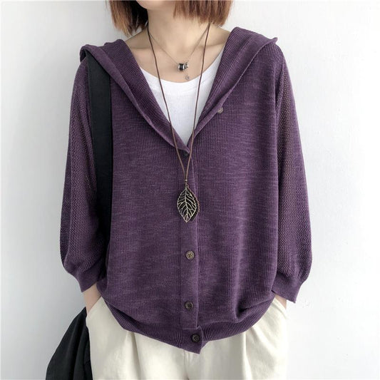 Solid Color Fashion Knitted Coat for Women