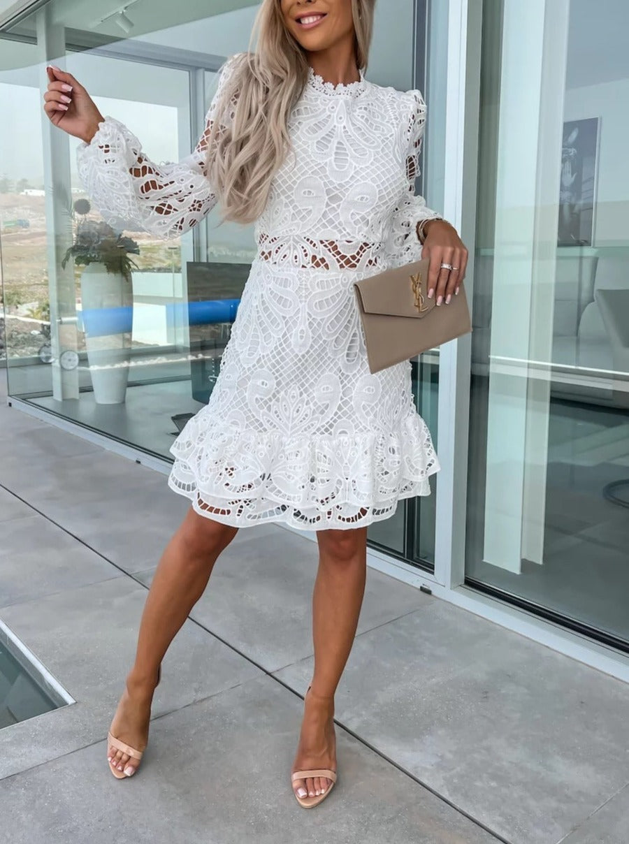 Casual Fashion Lace Cutout Back Zipper Dress