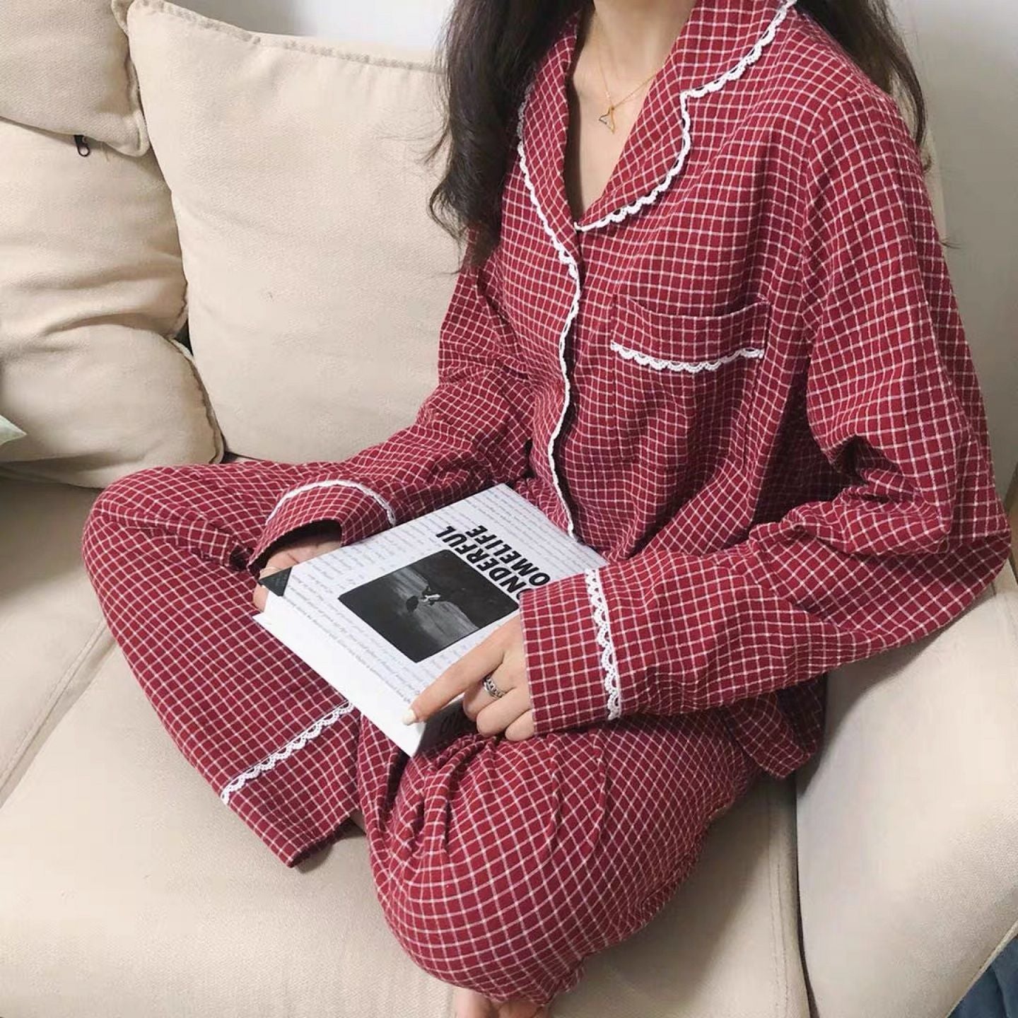 Korean Style Spring And Autumn Girl Long-sleeved Home Service Suit