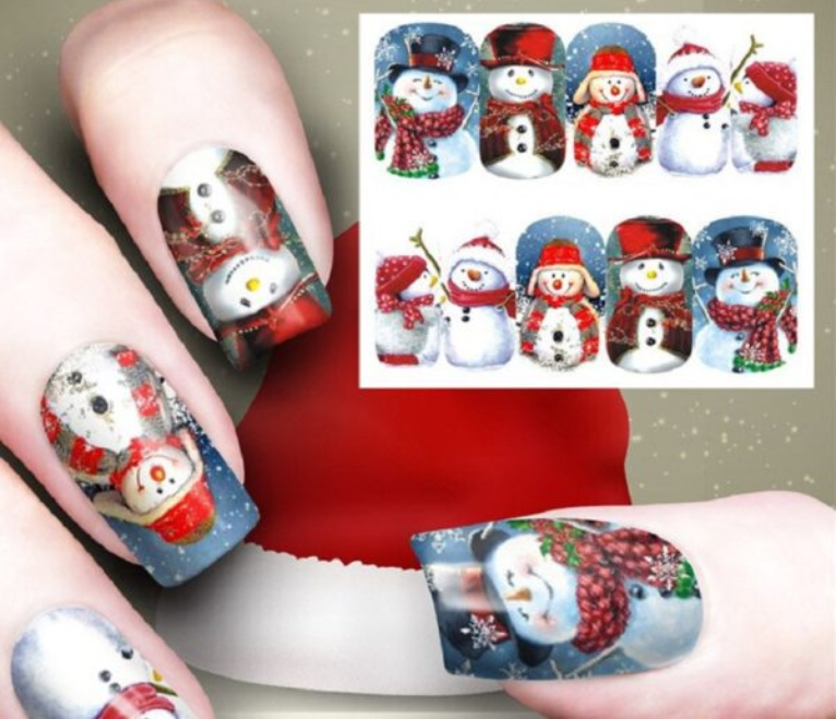 Festive Christmas Nail Art Water Transfer Decal Stickers