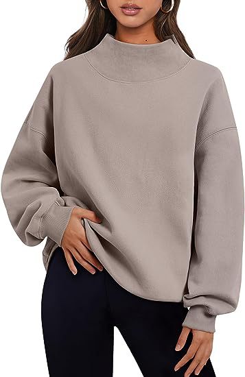 Women's Thick Solid Color Pullover Sweatshirt with Loose Fit