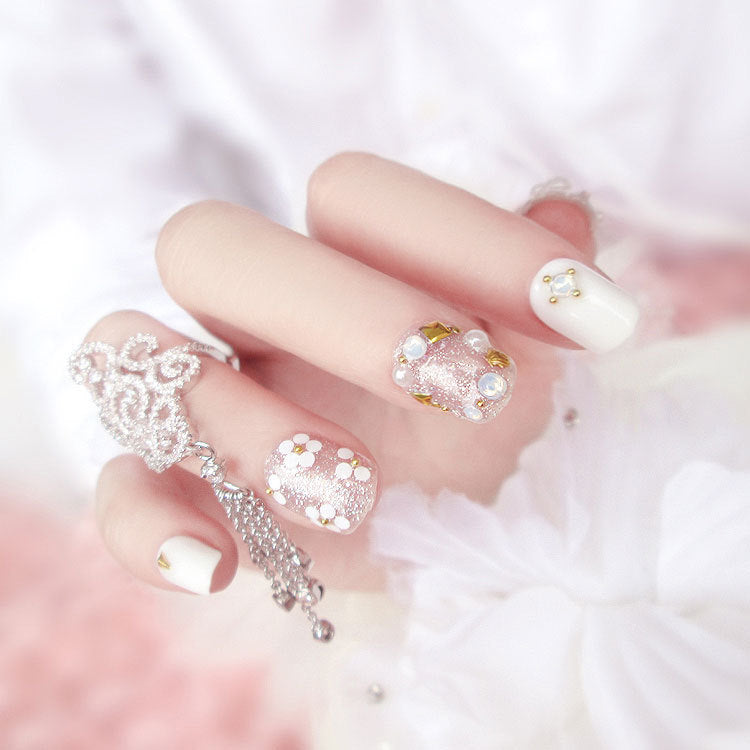 Finished Nail Art Magazine Style Beautiful Bride Fake Nails