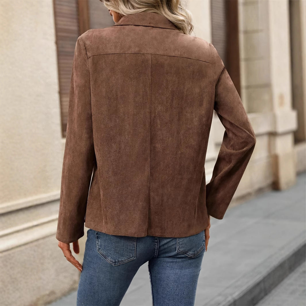 Women's Faux Suede Jacket - New Fashion Coat