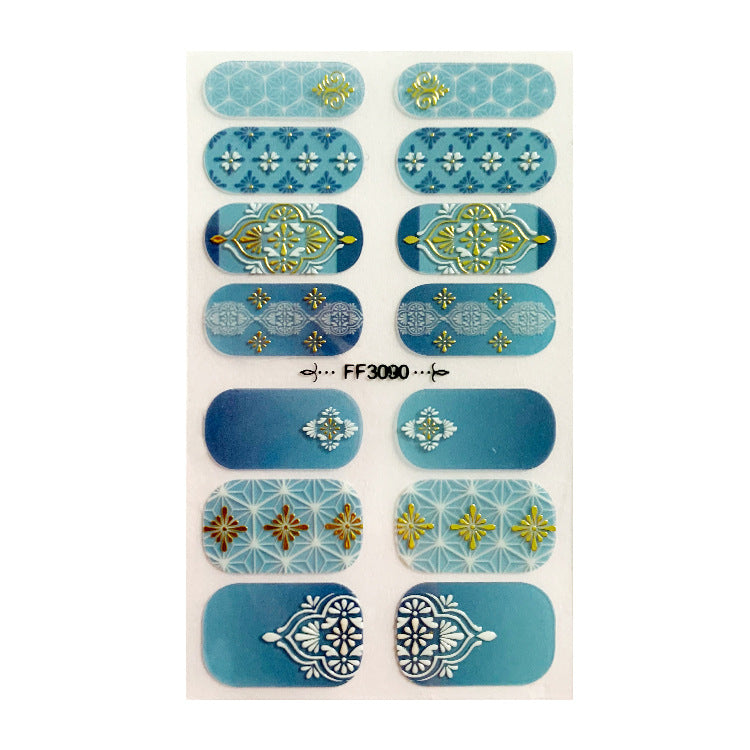 Fashion Nail Stickers with 3D Embossed Designs