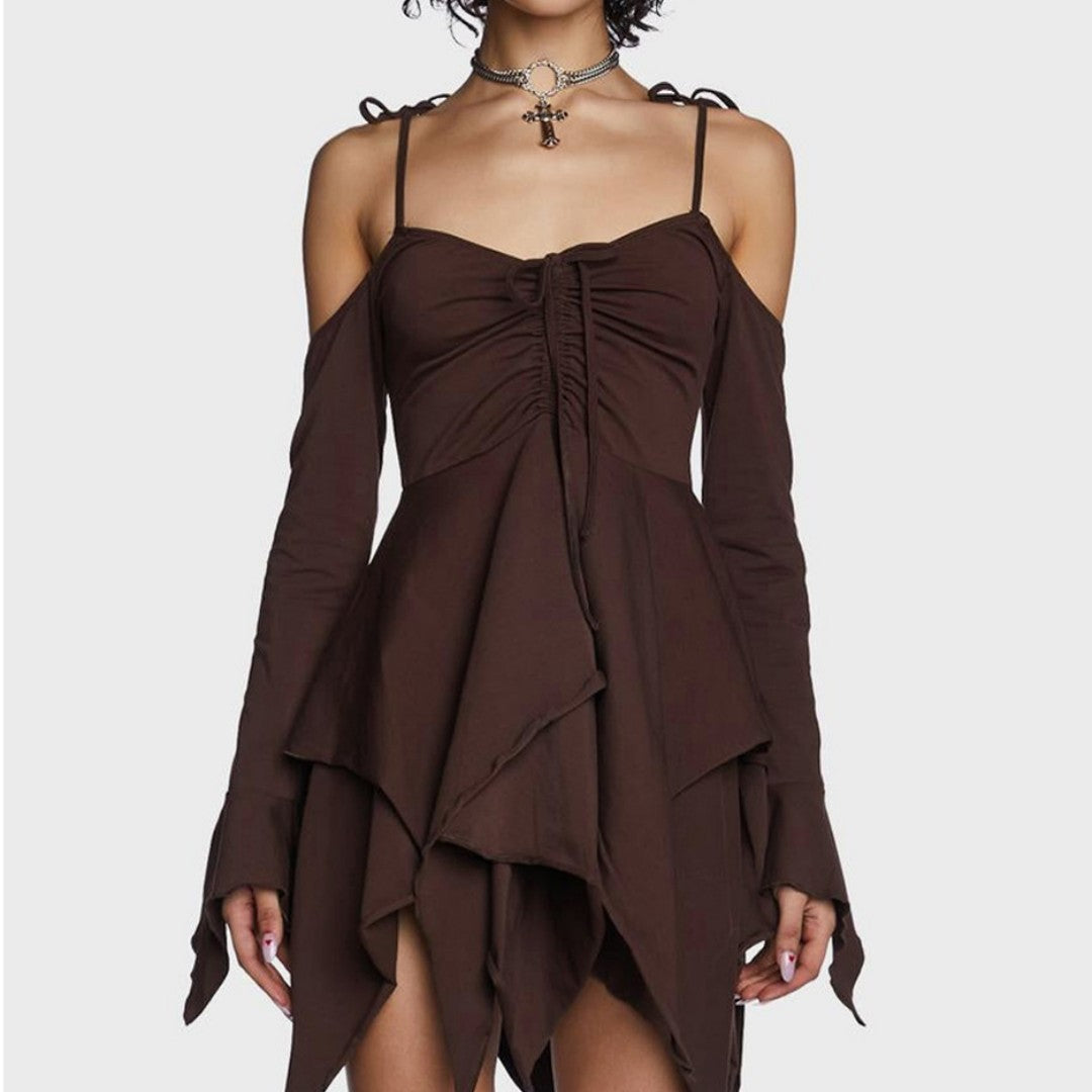 Irregular Spaghetti-Strap Dress for Halloween Performance