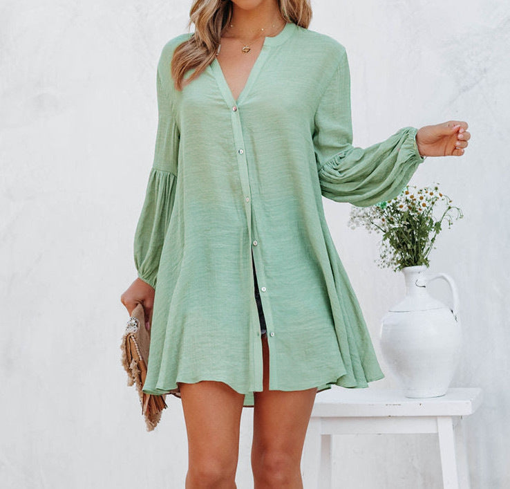 Women's Casual Loose Cardigan Button T-Shirt