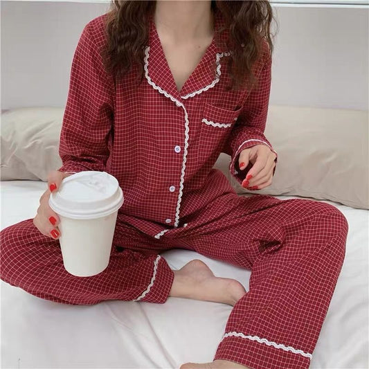 Korean Style Spring And Autumn Girl Long-sleeved Home Service Suit