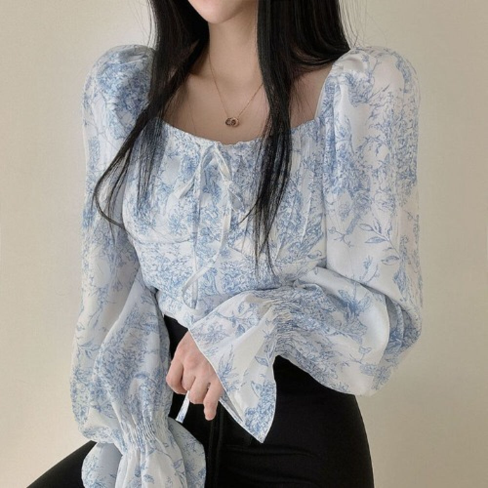 Fashionable Floral Chiffon Shirt for Women