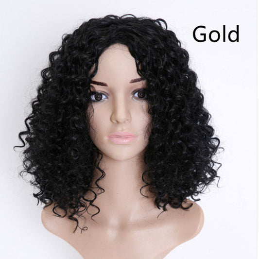 Women's Short Curly Hair African Small Curly Explosive Head Chemical Fiber Headset