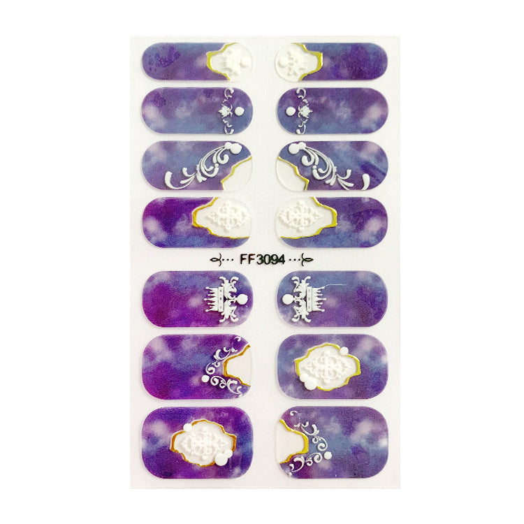 Fashion Nail Stickers with 3D Embossed Designs