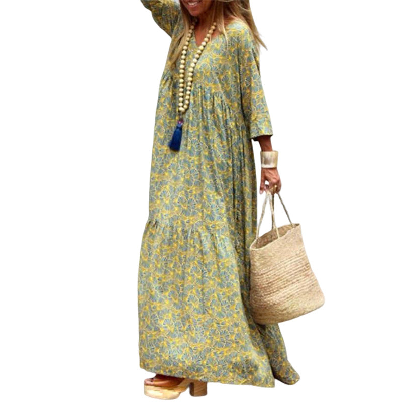 Fashionable Printed Loose Dress for Women