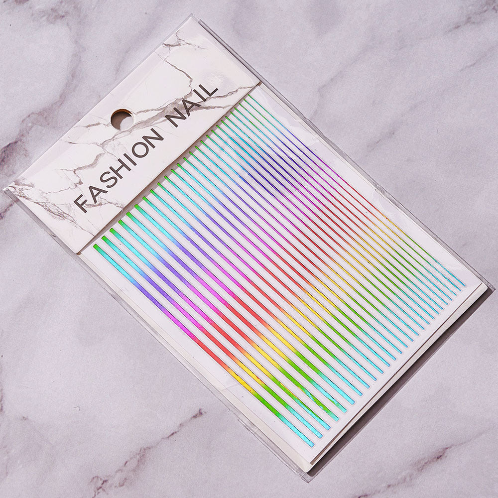 Stickers Bright Line Back Glue Nail Paste Decorative Multi-color Nail Patches