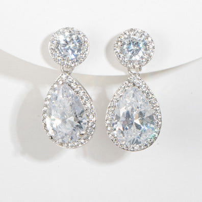 Water Drop Zircon Earrings Affordable Luxury Fashion High Sense Special-interest Design