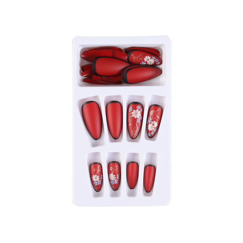 Red Style Painting Fake Nail Patches for a Stunning Manicure