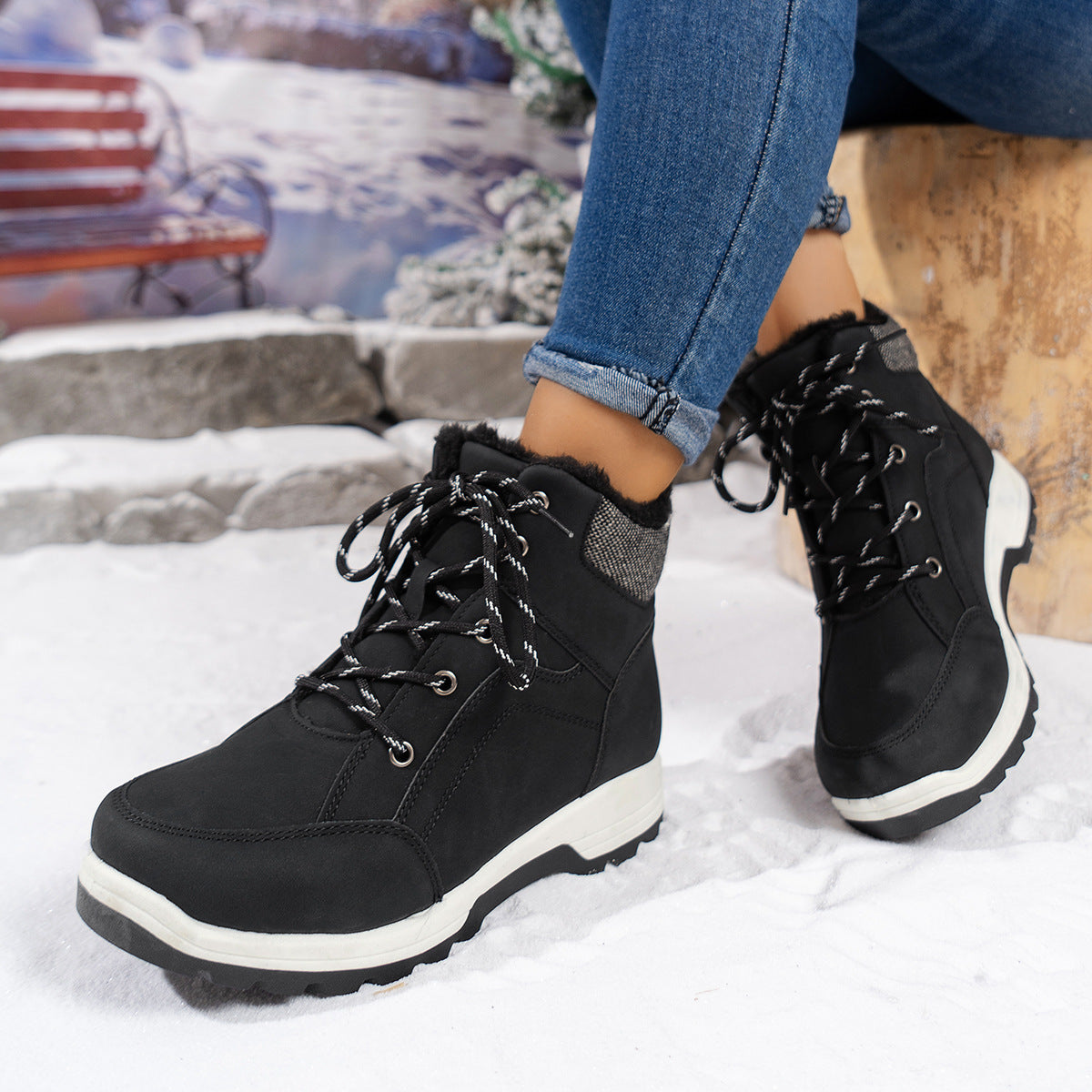 Women's Outdoor Warm Non-Slip Short Suede Dr. Martens Boots