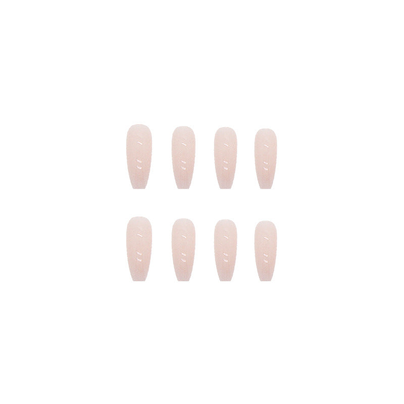 Finished Ballet Pink Simple Gradient Color 24 Pieces Nail Stickers