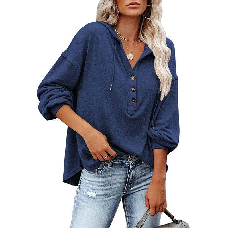 Women's Loose V-neck Long-sleeved Sweater