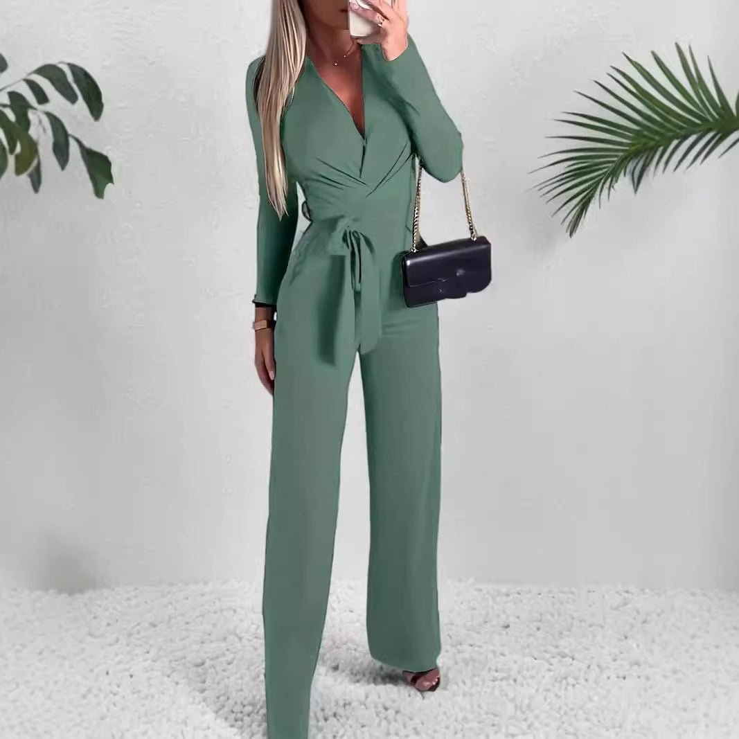 Woman's Solid Color Jumpsuit - Fashionable and Stylish