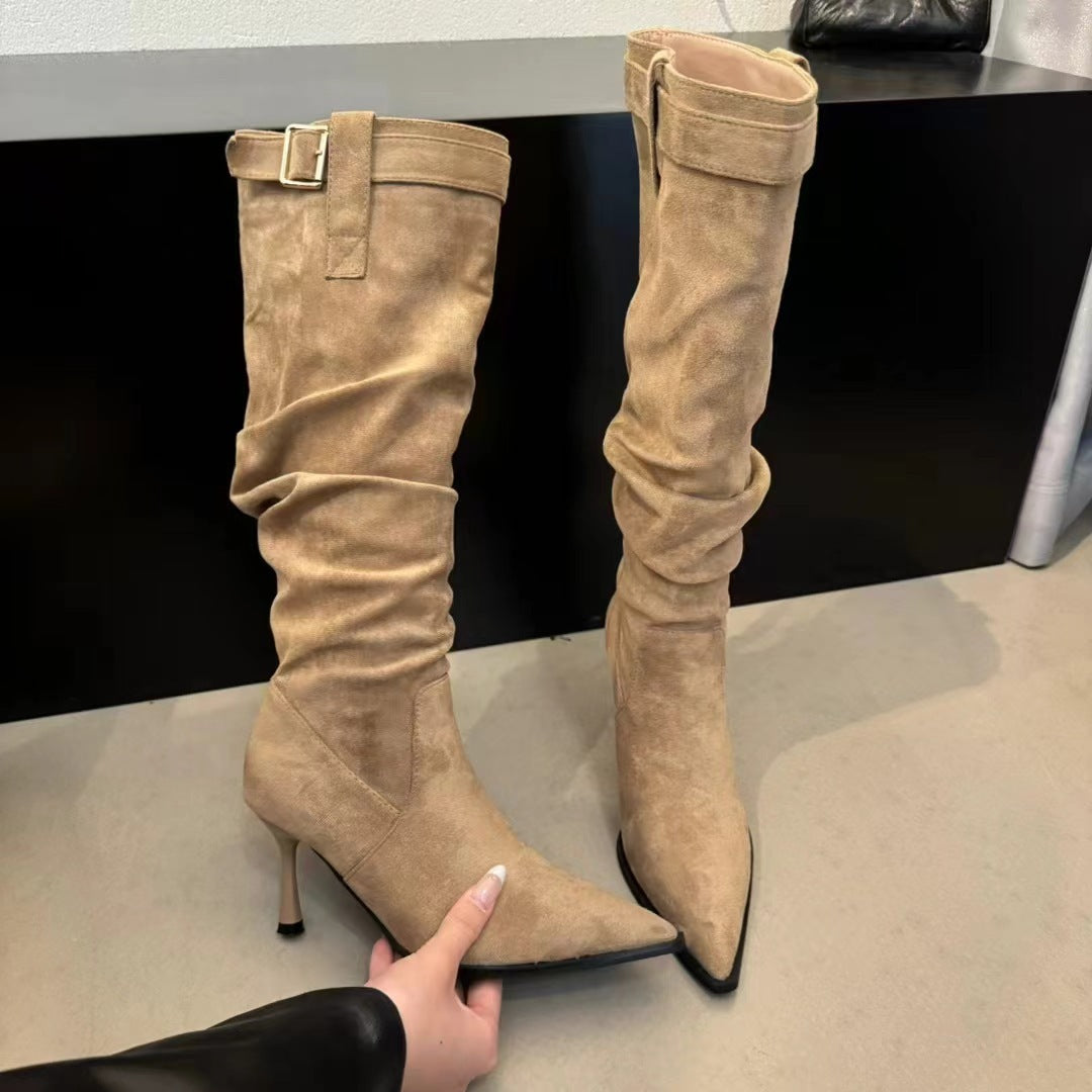 Women's Slimming High Leg Pile Style Boots