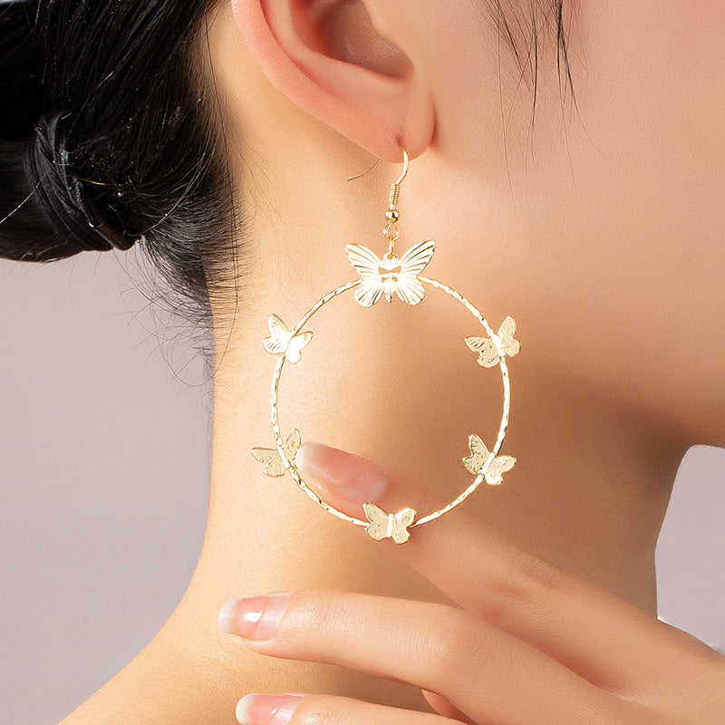 European And American Fashion High-key Dignified New Butterfly Earrings