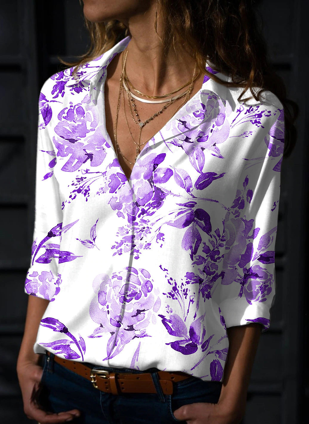 Autumn New Butterfly Print Long-sleeved Shirt For Women