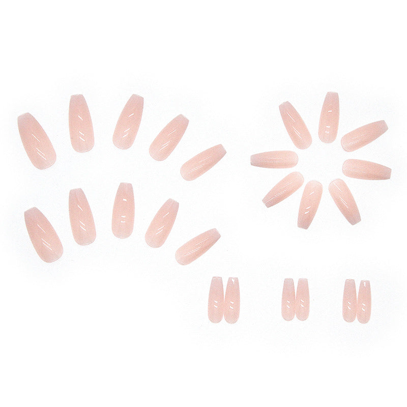 Finished Ballet Pink Simple Gradient Color 24 Pieces Nail Stickers