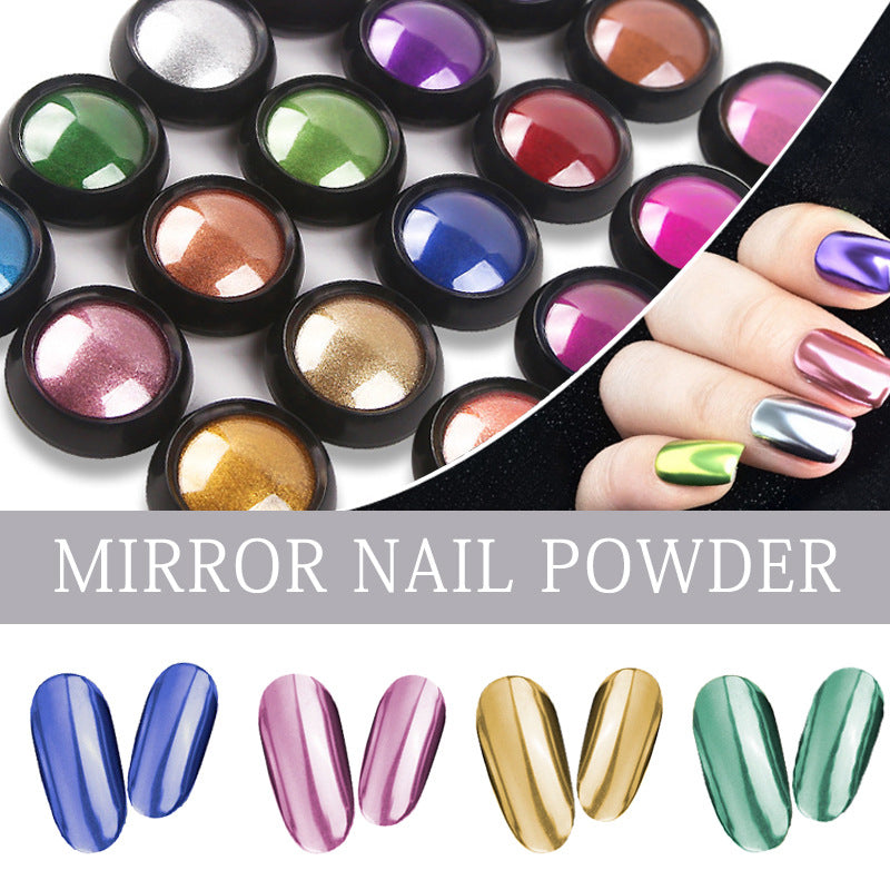 Moonlight White Nail Art Ice Through Magic Mirror Titanium Gold Powder