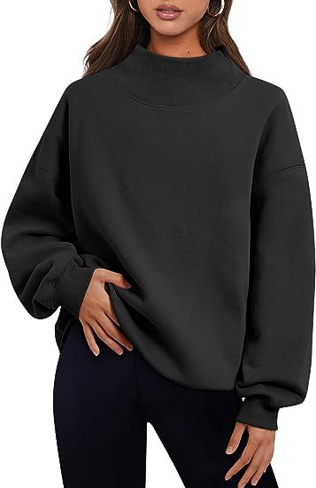 Women's Thick Solid Color Pullover Sweatshirt with Loose Fit