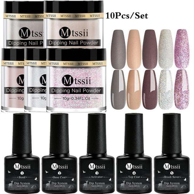 Mtssii 10g Dipping Nail Powder Set Matte Nail Glitter Dippin