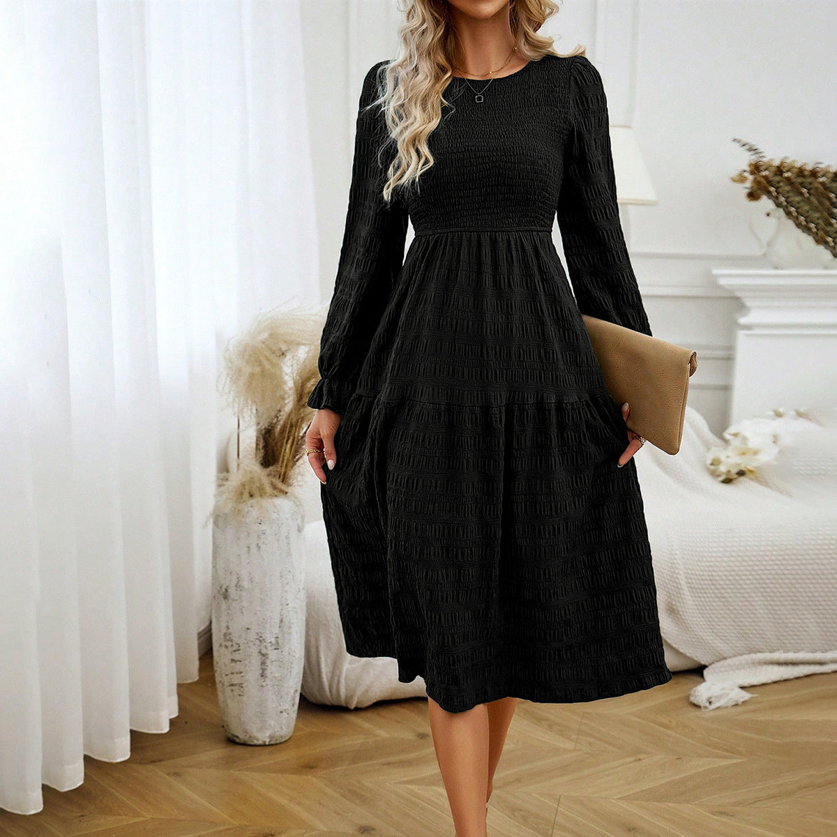 Elegant Commuter Round Neck Dress