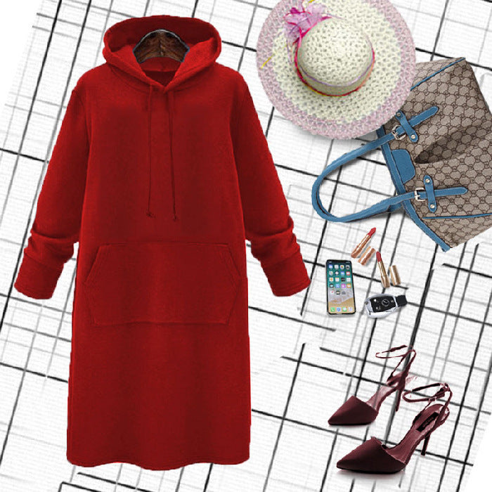 Mid-Length Sweater Coat Dress with Sparkling Blank Design