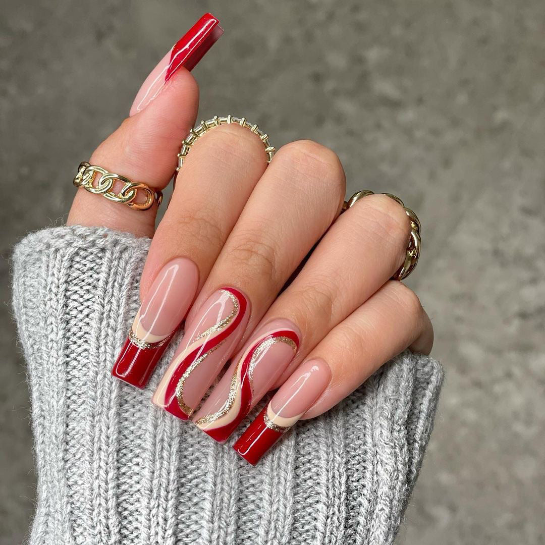 Cheerilee Red French Wear Wavy Nail Color Matching