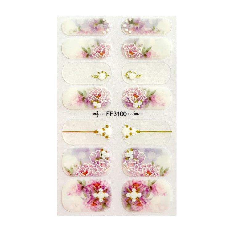 Fashion Nail Stickers with 3D Embossed Designs