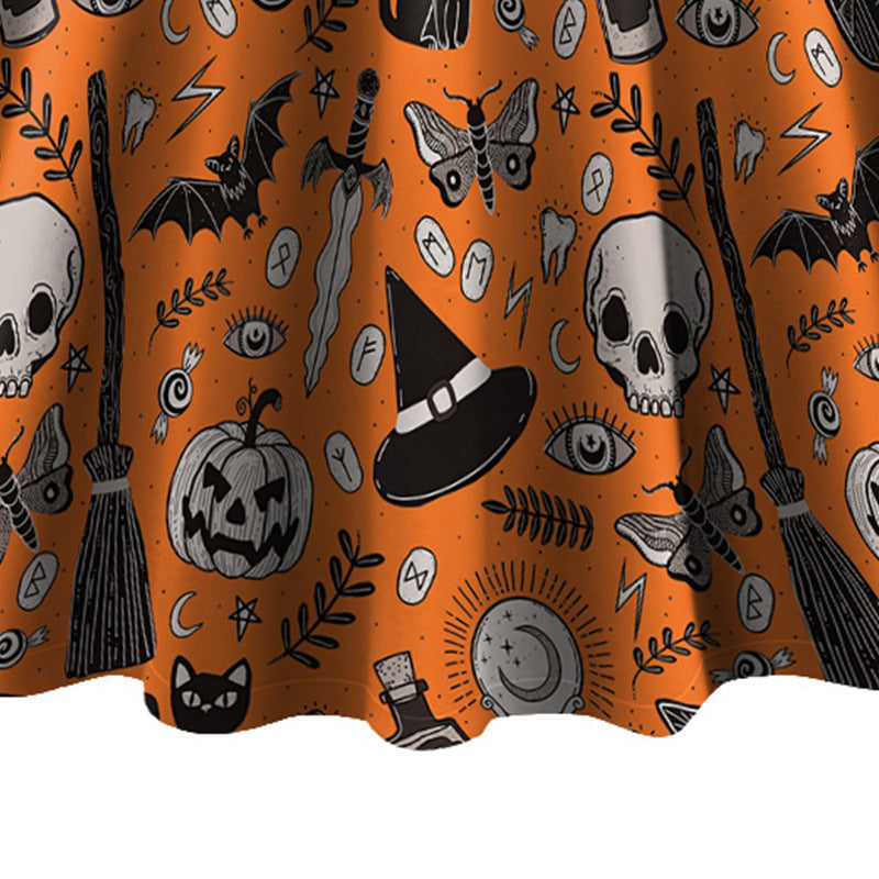 Sleeveless Vest Pumpkin Skull Digital Printed Dress for Women