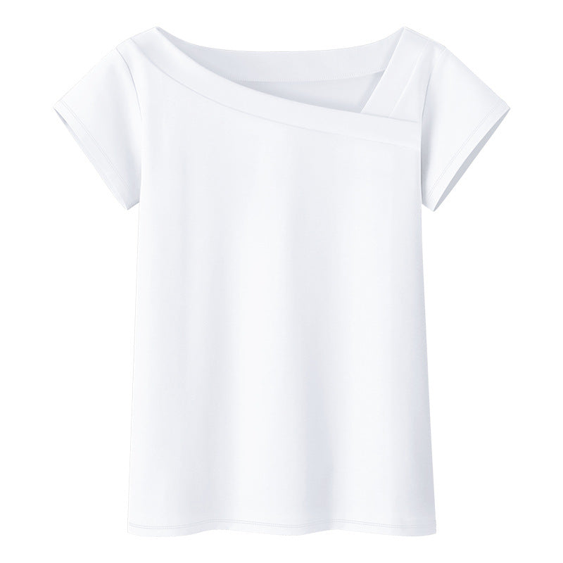 One-shoulder Cold-shoulder Top Half Sleeve Women