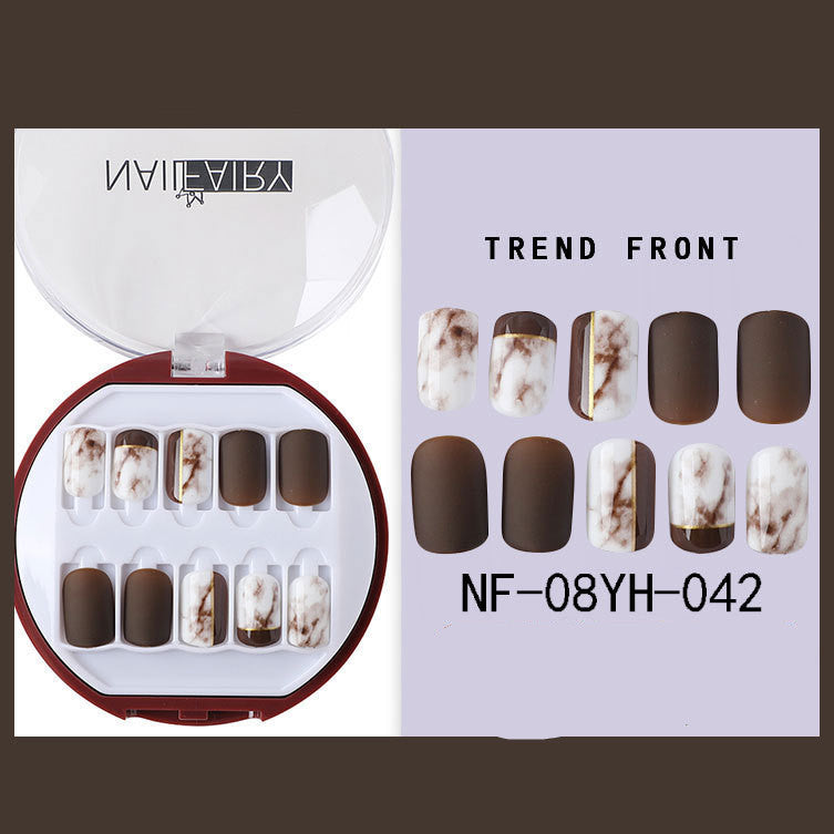 Korean Wearable Nail Art Short 30 Pieces In A Box Waterproof Removable Nail Art Ins Manicure Fake Nails