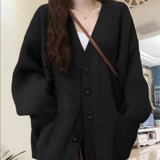 Women's Loose-Fit Knitted Cardigan Sweater Coat