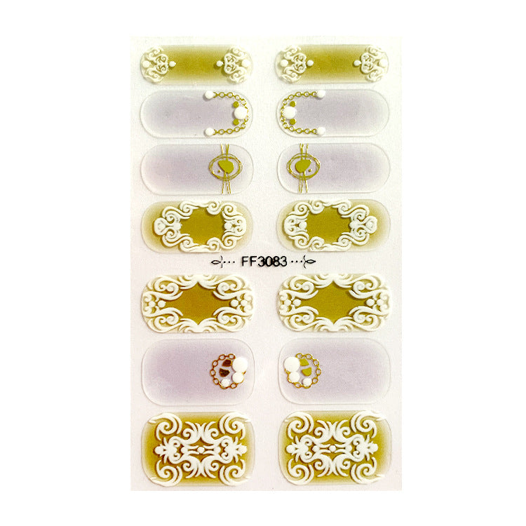 Fashion Nail Stickers with 3D Embossed Designs