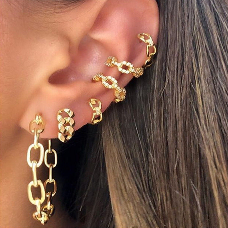 Cross Sun Lock Earings Set