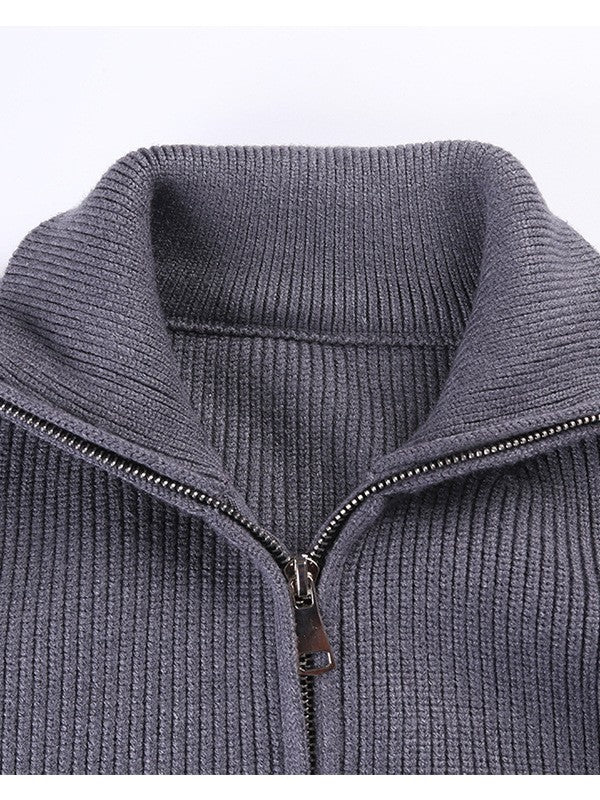 Stylish Zip Turtleneck Wool Coat for Men and Women